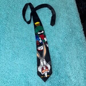 vintage Looney‎ Tunes Mania Bugs Bunny Marvin The Martian Kids Necktie